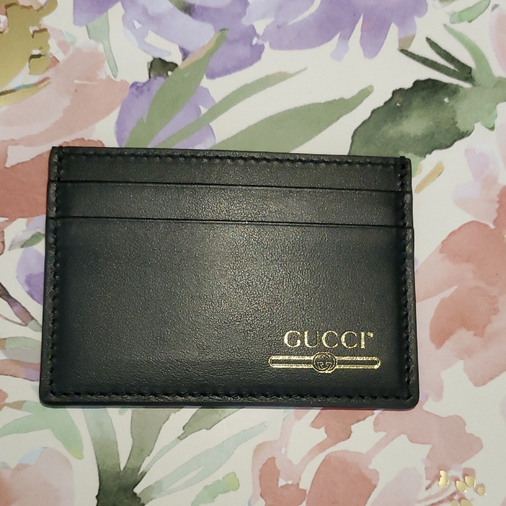 Gucci Black Card Holder EUC - Picture 1 of 12